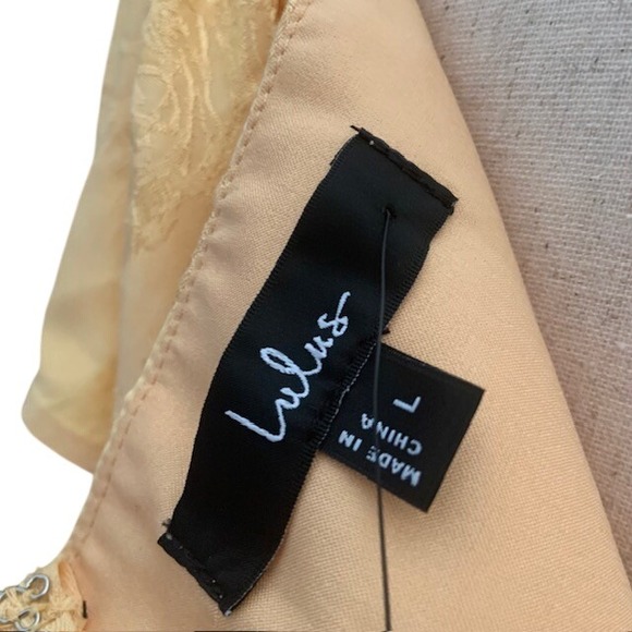 NWT Lulus Midi Dress L Butter Yellow Recencycore Babydoll Satin Flutter Sleeve - Picture 11 of 15